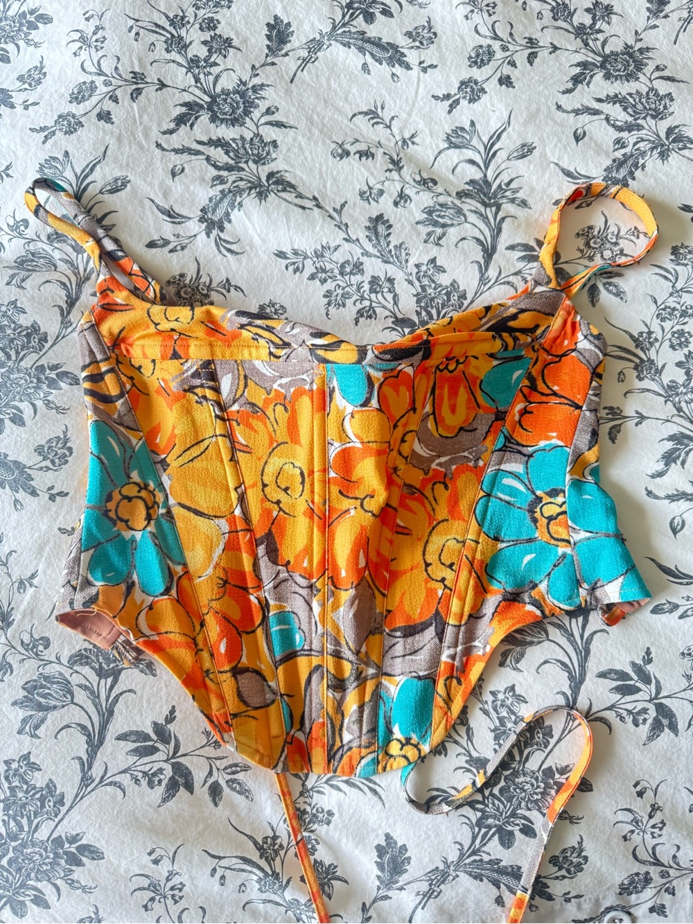 Miaou Orange floral corset size XS